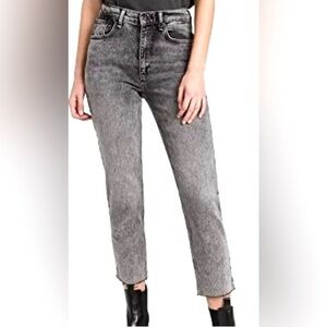 Kendall + Kylie The Icon High-Rise Straight Leg Black Acid Washed Jeans Size 9